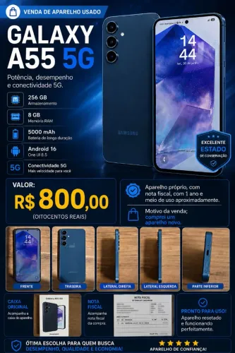 Telefone Samsung A55 5G 