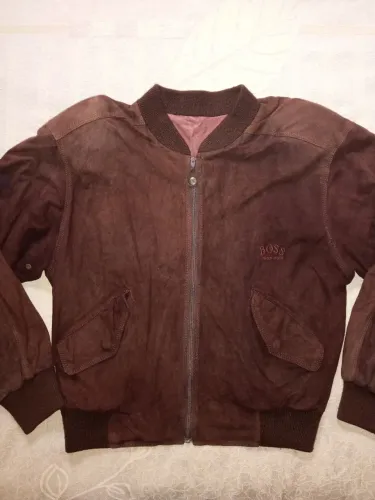 Jaqueta couro vintage Hugo Boss
