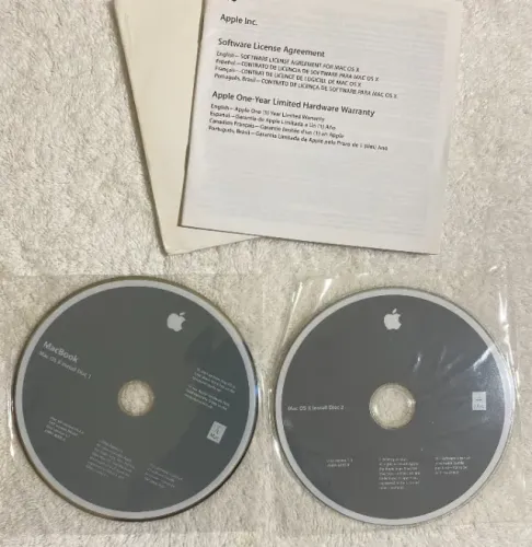 Mídias Originais De Restauração Mac OS X Install Disc 1 E 2 MacBook Apple