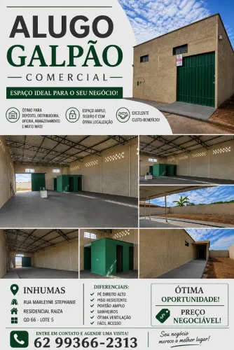 Galpão comercial inhumas próximo ao polo