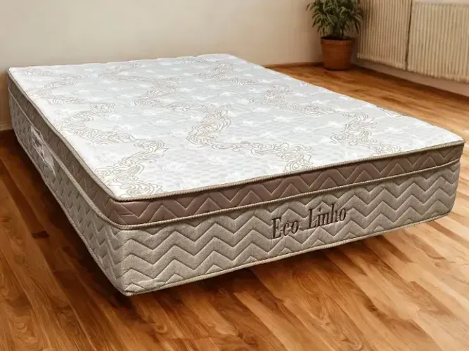 Colchao Queen Size Molas Ensacadas Eco Linho 1,58x1,98x0,32m Paropas