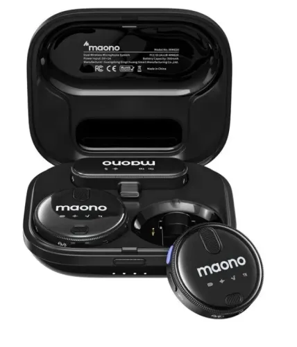 Microfone Lapela S/fio Maono Duplo iPhone Lightning Wm620 Preto