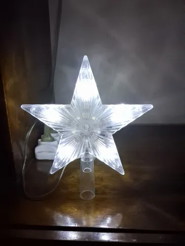 Ponteira de árvore de Natal de acrílico e Led