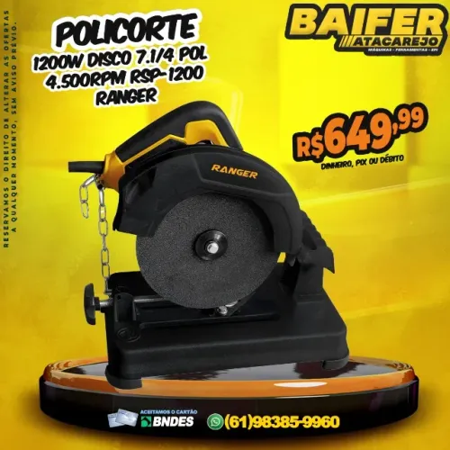 Policorte Rápida 1200w Disco 7.1/4 Pol 4.500Rpm RSP-1200 Ranger