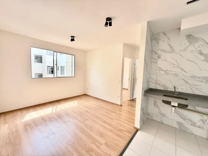 Apartamento de 42,98 m² com 2 quartos 1 banheiro 1 vaga
