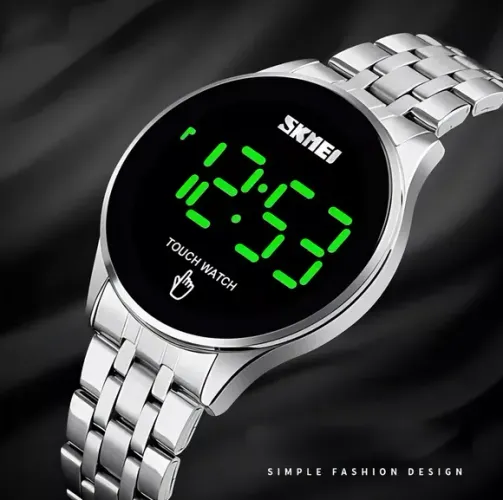 Relógio Unissex Skmei Digital Modelo1579 - Cor Prata Caixa e Pulseira De Metal.