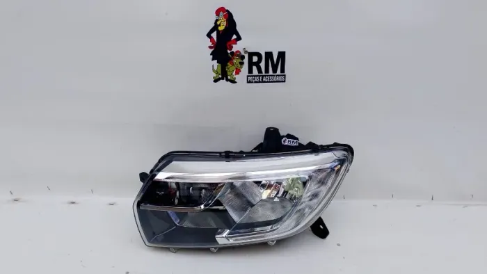 Farol Logan Sandero 2020/25 Foco Duplo Mascara Cromada Esquerdo/motorista 
