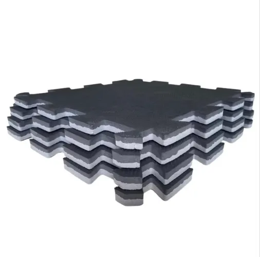 Kit 16 Tatames - EVA Preto/Cinza 50x50x2 cm. Academia, Esportes