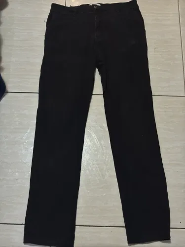 Calça de sarja preta reta 40 masculina da Oriba