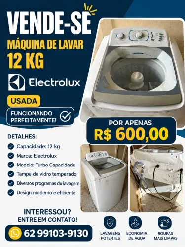 Máquina de lavar 12kg eletrolux