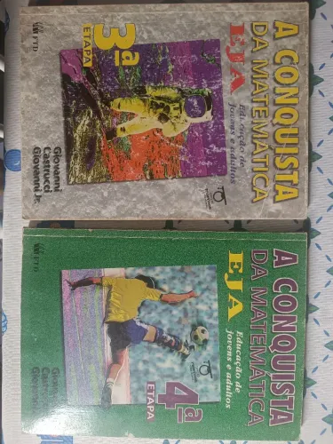 Livro de matemática da EJA. livros do professor. Novos com nome do antigo dono e desgastes