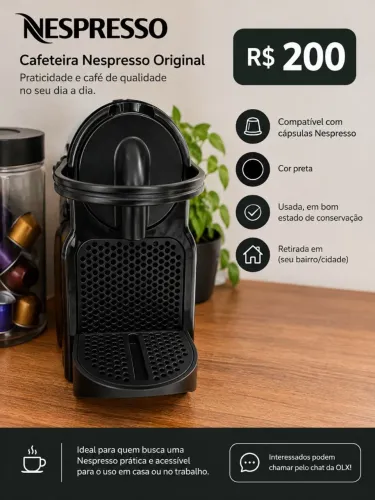 Cafeteira Nespresso Preta