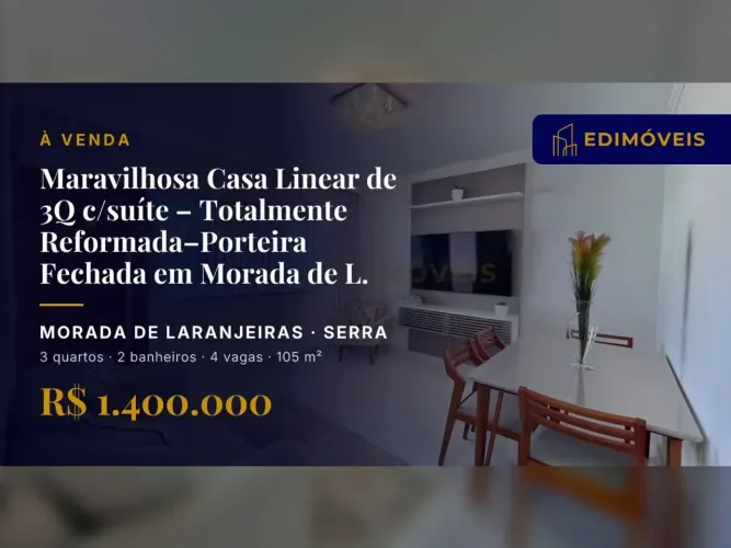 Casa 3 quartos em Morada de Laranjeiras, feita para você e sua família!