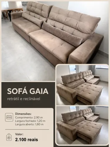 Sofá retrátil e reclinável
