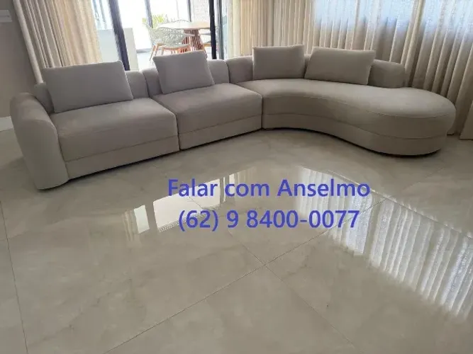 Sofa usado modelo Linate D'Angelis com design curvo organico - (Semi novo - impecavel)