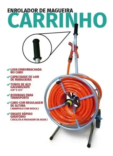 Carrinho Enrolador de Mangueira para até 50M