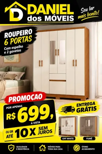 Guarda roupa em oferta com espelho!