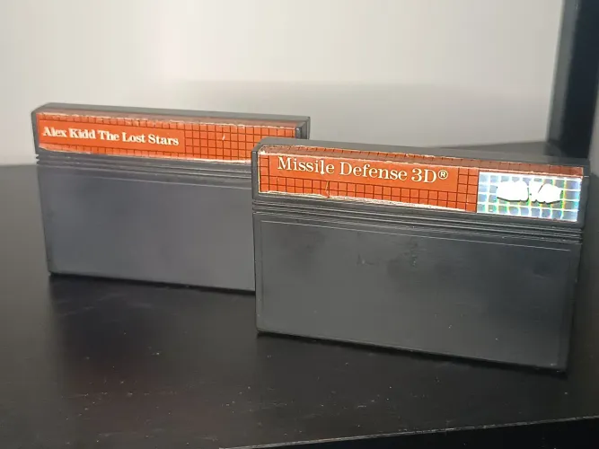 2 CARTUCHOS MASTER SYSTEM ALEX KIDD E MISSILE DEFENSE 3D