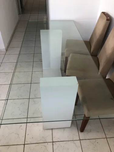 Mesa 2 metros vidro temperado e aceito trocas