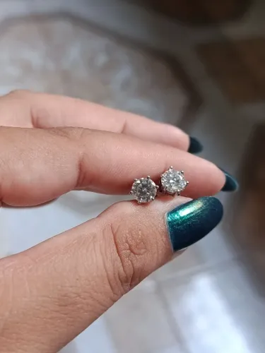 Brincos moissanite 6mm