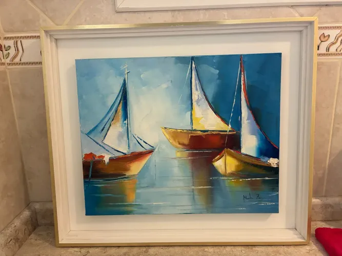 Barbada. Pintura com moldura. Tinta a óleo.