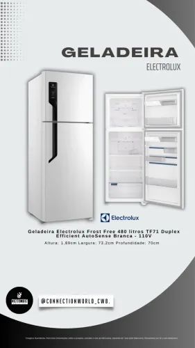 Geladeira Electrolux Frost Free 480 litros TF71 Duplex Efficient AutoSense Branca
