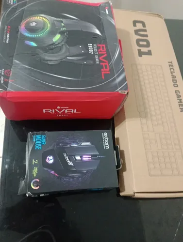 Kit Setup Gamer 3 em 1 COMPLETO - Teclado + Mouse RGB + Headset (TUDO NOVO NA CAIXA)
