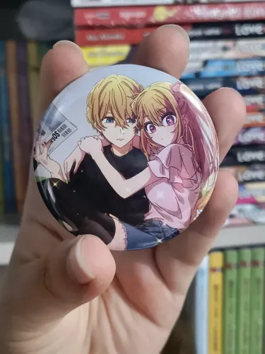 Bottom Grande de Oshi No Ko, Ruby Hoshino e Aqua Hoshino de 58mm (Redondo)