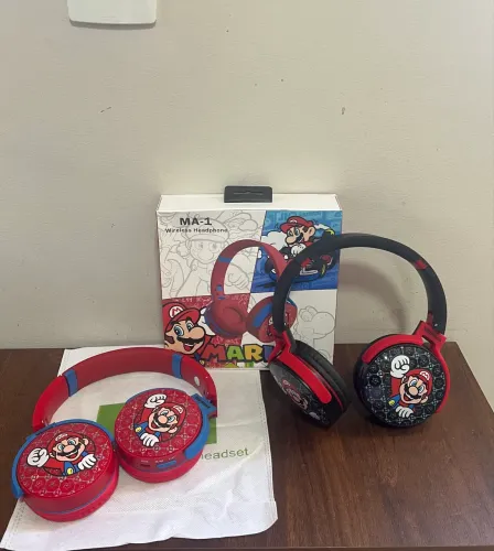 Headfone Mário infantil. Novo