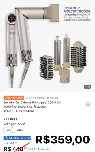 Secador de Cabelo Philco 