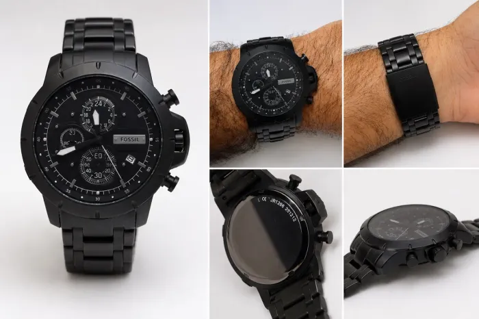 Relógio Fóssil Preto Fosco IP Black