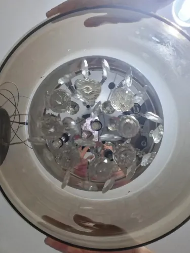 Lustre Pendente de Cristal com Cúpula de Vidro Espelhado
