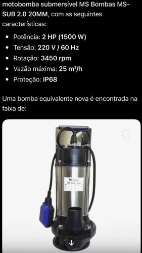 Motobomba submersível