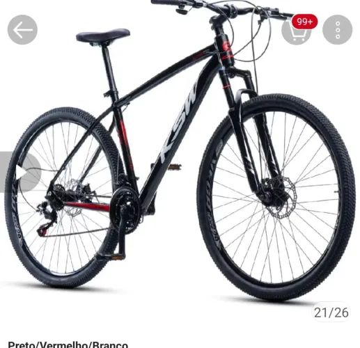 Bicicleta aro 29, quadro de aluminio, 21 marchas