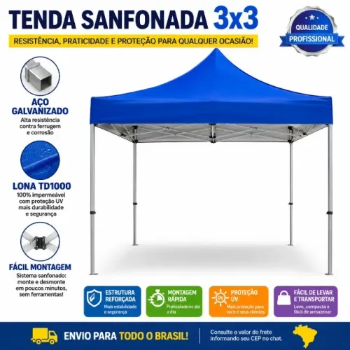 Tendas Sanfonadas, Piramidais e Galpão | Fabricação Própria | Alta Qualidade