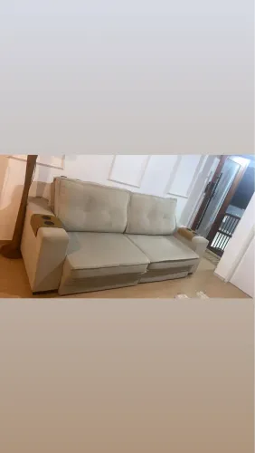 Sofá Palermo 2,40m Retrátil e Reclinável Velosuede Areia - Netsofás