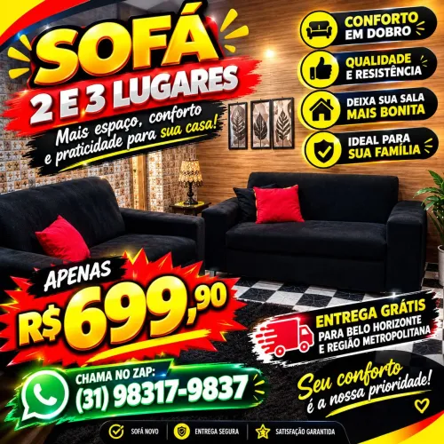 SOFA COM ALTA QUALIDADE, FRETE GRATIS PARA BH E REGIÃO METROPOLITANA