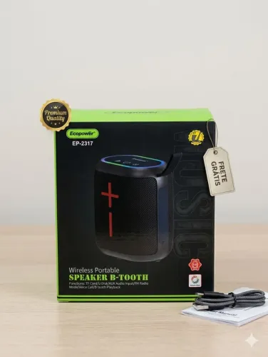 Caixa de som Bluetooth portátil Ecopower EP-2317 ( nova na caixa )