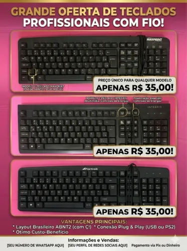 TECLADOS PROFISSIONAIS COM FIO