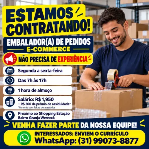 VAGA EMPREGO - EMBALADOR DE PEDIDOS