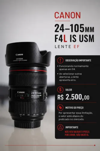 Lente Canon  EF 24-105 (F4)