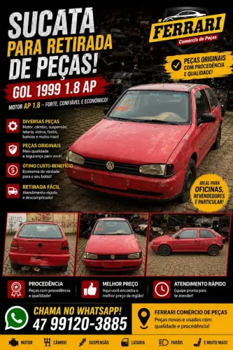 Sucata Gol 1999 1.8 AP para retirada de peças