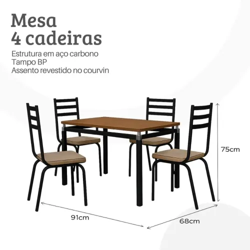 Mesa com de 4 cadeiras