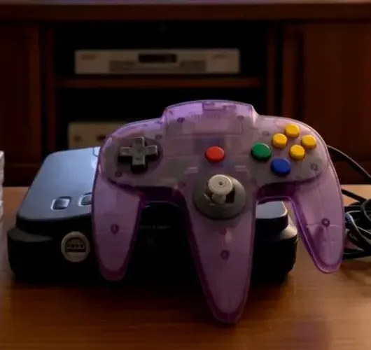 Nintendo 64 novo + Controle Atomic Purple + Mario 64
