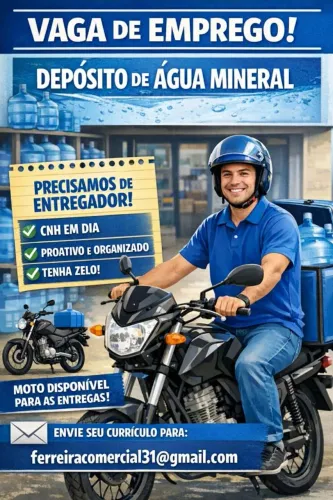 Vaga pra entregador (Depósito de Água mineral)
