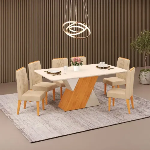 Mesa de 6 cadeiras nova lacrada
