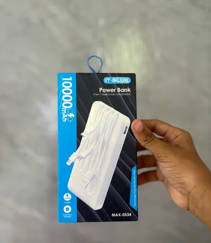 Carregador Portátil com cabo iPhone e tipo C -