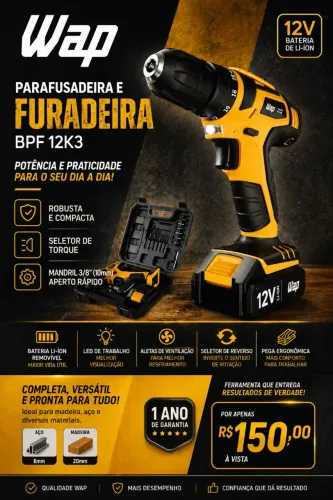 Furadeira Wap BPF 12K3 com acessórios 