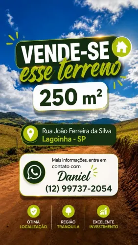 Terreno de 250 m², centro de lagoinha sp