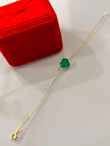 Pulseira de ouro 18k com esmeralda
